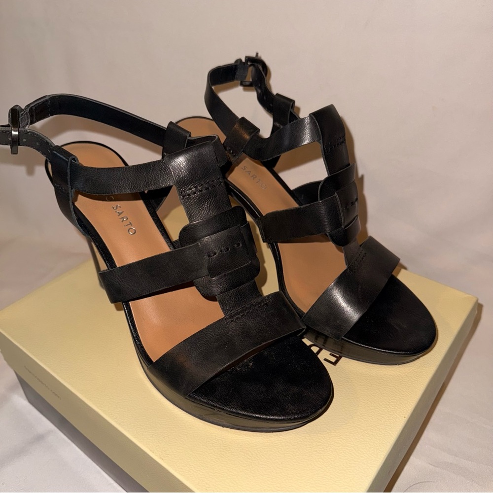 Franco Sarto Black Strappy Sandals